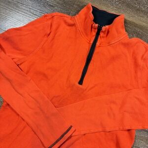 Lauren Ralph Lauren Active Pullover Women's M Orange Thermal Quarter Zip